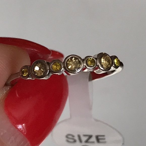 Citrine Crystal Birthstone Ring Sz 6 - Picture 3 of 7